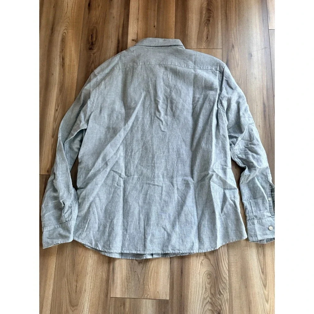 Banana Republic Linen Cotton Blend Shirt Men's Size‎ XL Untucked Fit Green